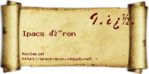Ipacs Áron névjegykártya